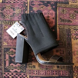 ZARA Stretch Fabric High Heel Sandals